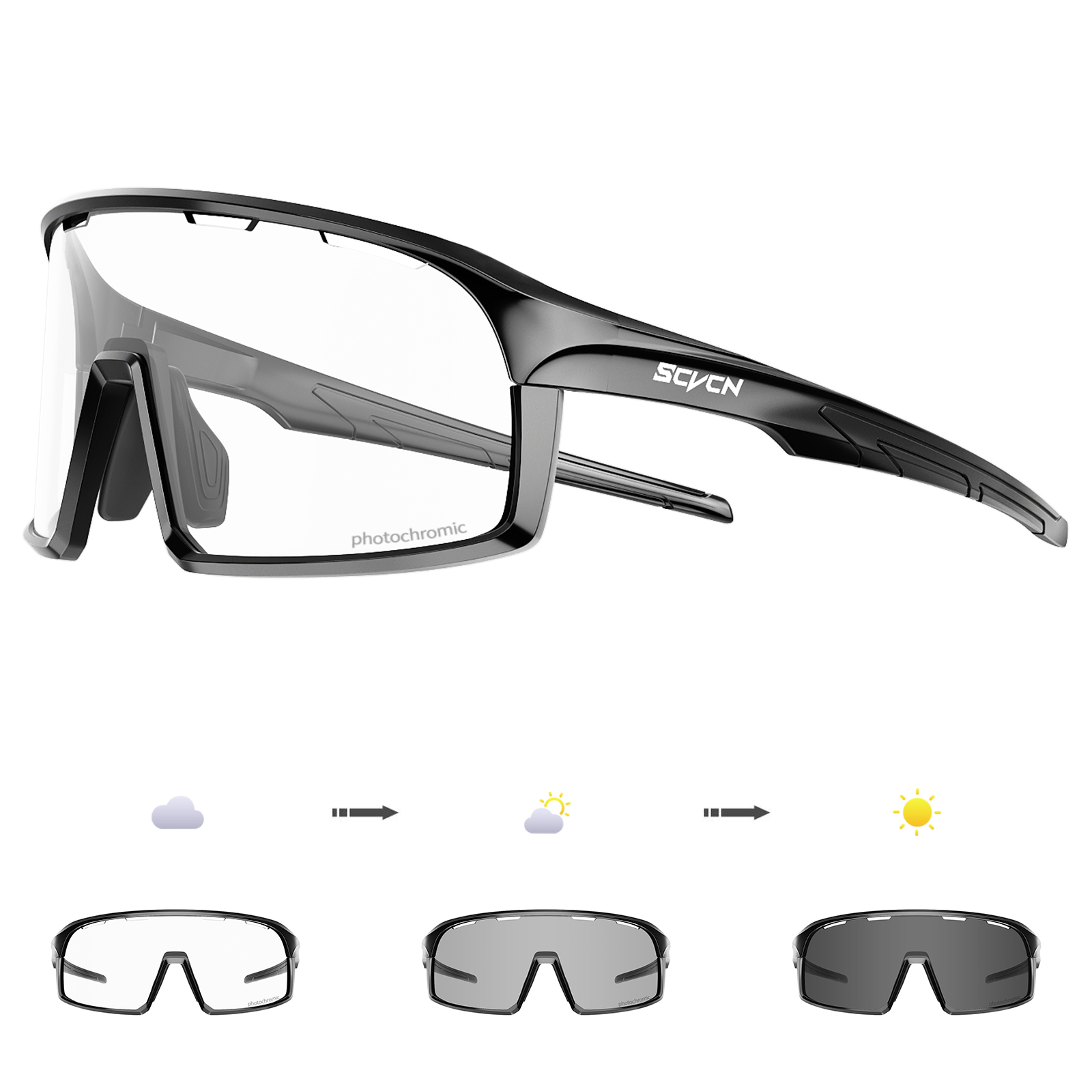 SCVCN Photochromic Sunglasses  - Mountain Biking Sunglasses 评论和价格
