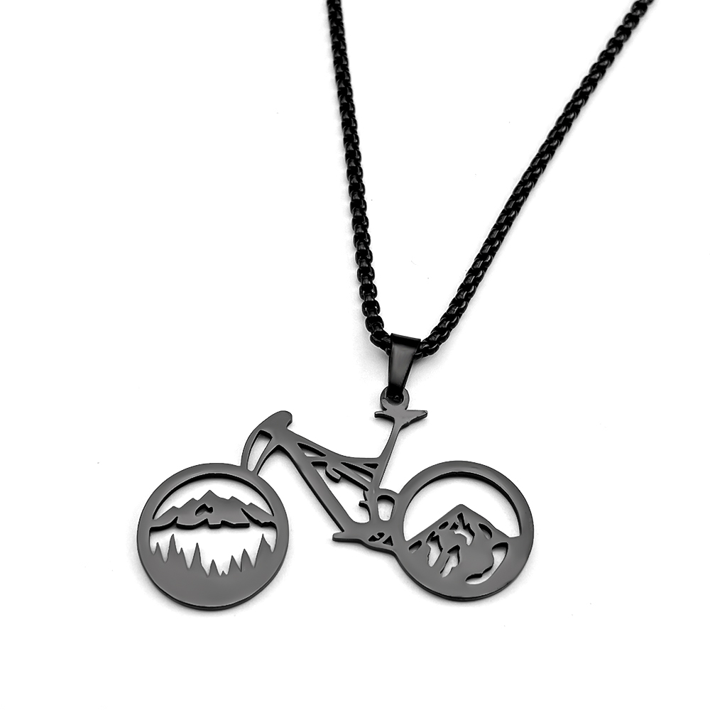Bicycle Mountain Pendant Neckl - Mountain Biking Gifts 评论和价格